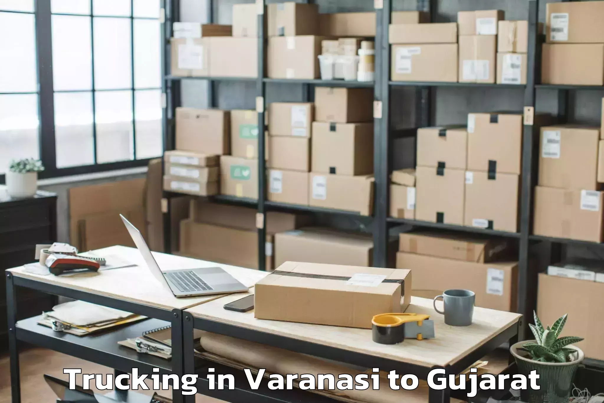 Professional Varanasi to Marwadi University Rajkot Trucking